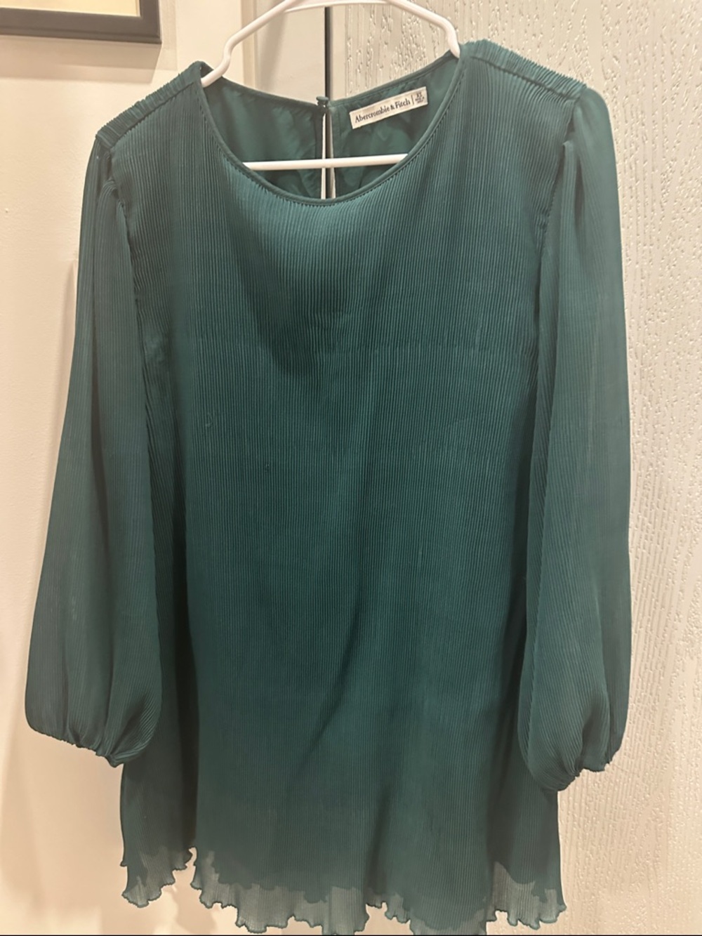 Abercrombie & Fitch Teal Pleated Long Sleeve Tunic